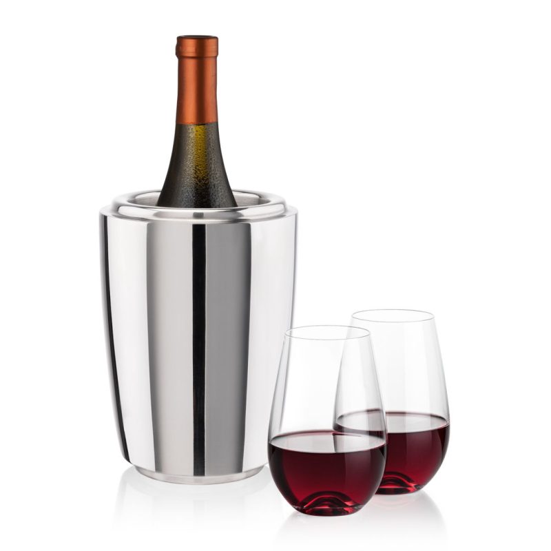 Pescara Wine Cooler & Boston Stemless Wine Set - 4