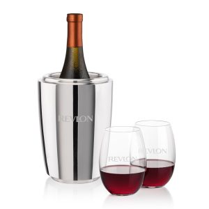 Pescara Wine Cooler & Carlita Stemless Wine Set