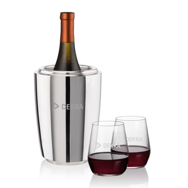 Pescara-Wine-Cooler-Germain-Stemless-Wine-Set-SST10221-GM Pescara Wine Cooler & Germain Stemless Wine Set