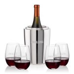 Pescara Wine Cooler & Laurent Stemless Wine Set - 2