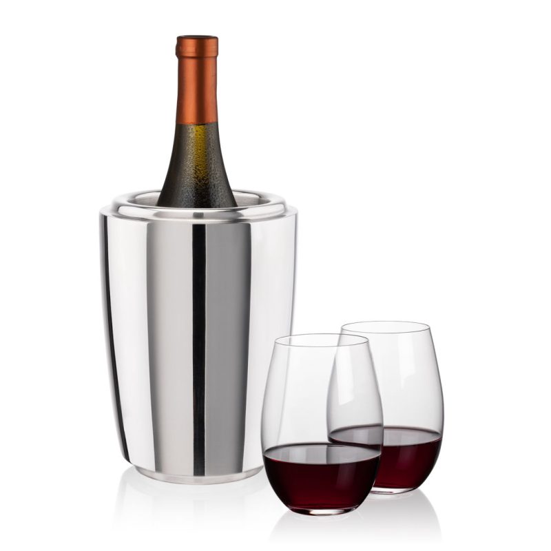 Pescara Wine Cooler & Laurent Stemless Wine Set - 4