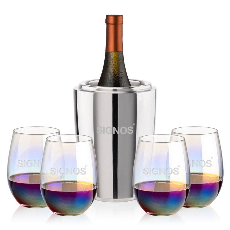 Pescara Wine Cooler & Miami Stemless Wine Set - 2