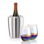 Pescara Wine Cooler & Miami Stemless Wine Set - 4