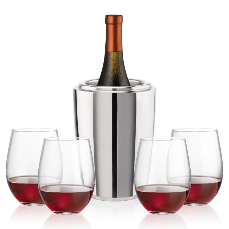 Pescara Wine Cooler & Redmond Stemless Wine Set - 5