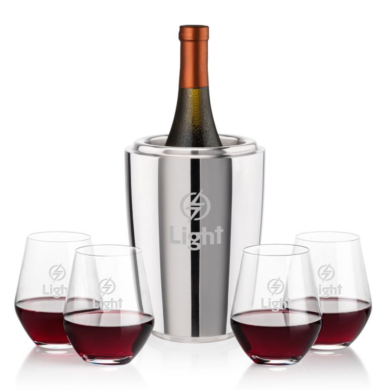 Pescara Wine Cooler & Reina Stemless Wine Set - 2