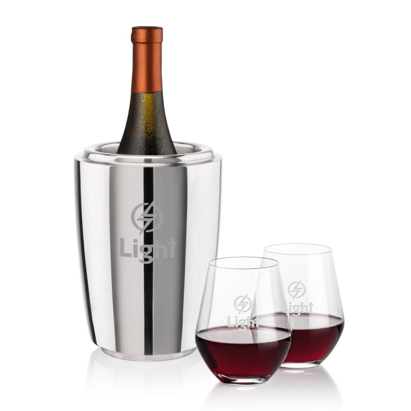 Pescara Wine Cooler & Reina Stemless Wine Set