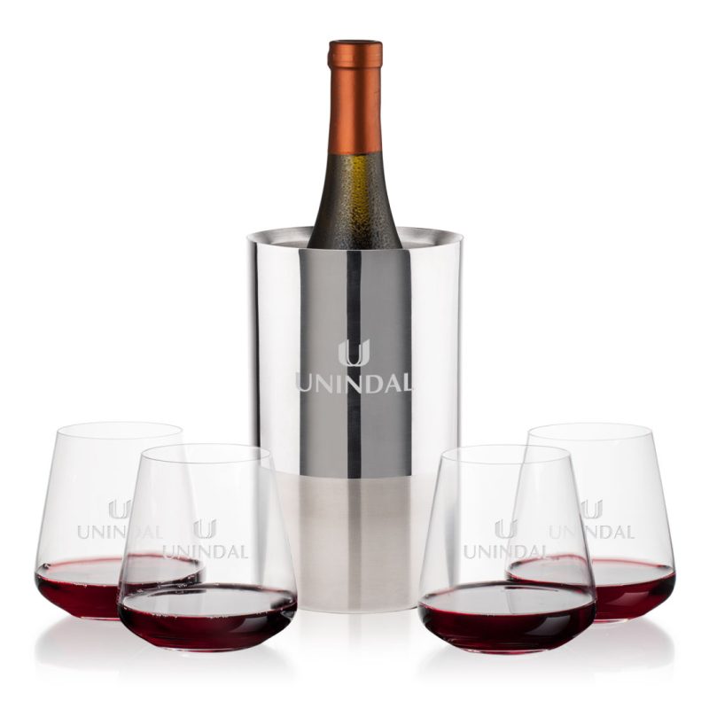 Catania Wine Cooler & Breckland Stemless Wine Set - 2