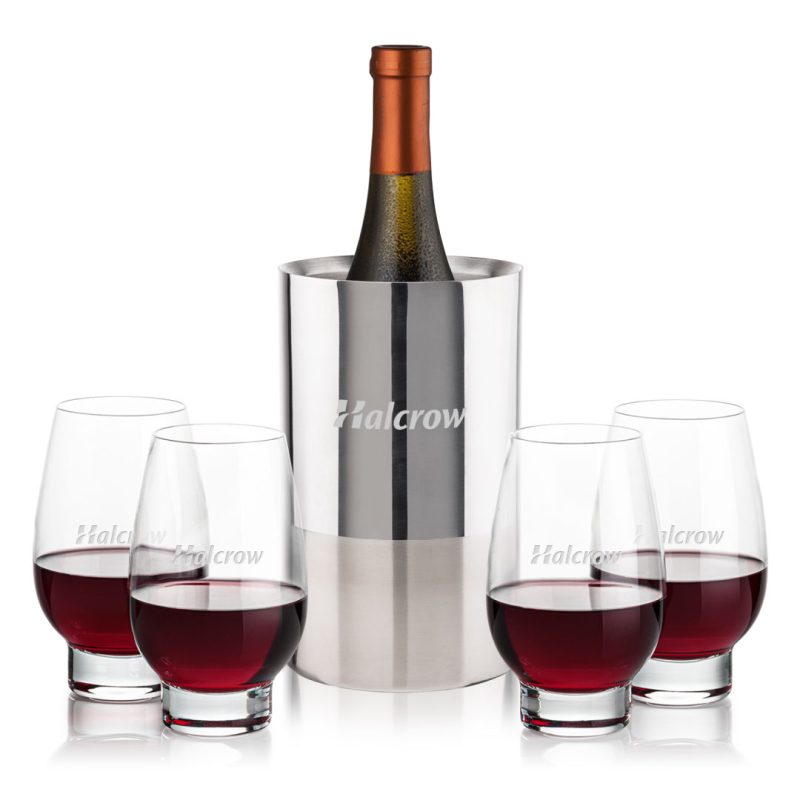 Catania Wine Cooler & Glenarden Stemless Wine Set - 2