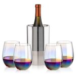 Catania Wine Cooler & Miami Stemless Wine Set - 5