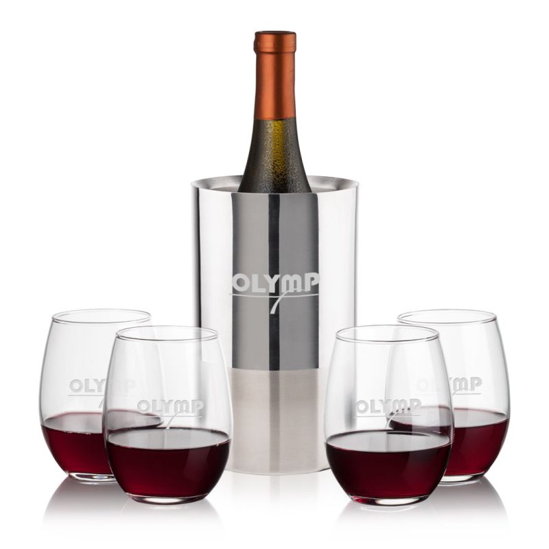Catania Wine Cooler & Stanford Stemless Wine Set - 2