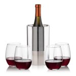 Catania Wine Cooler & Stanford Stemless Wine Set - 5
