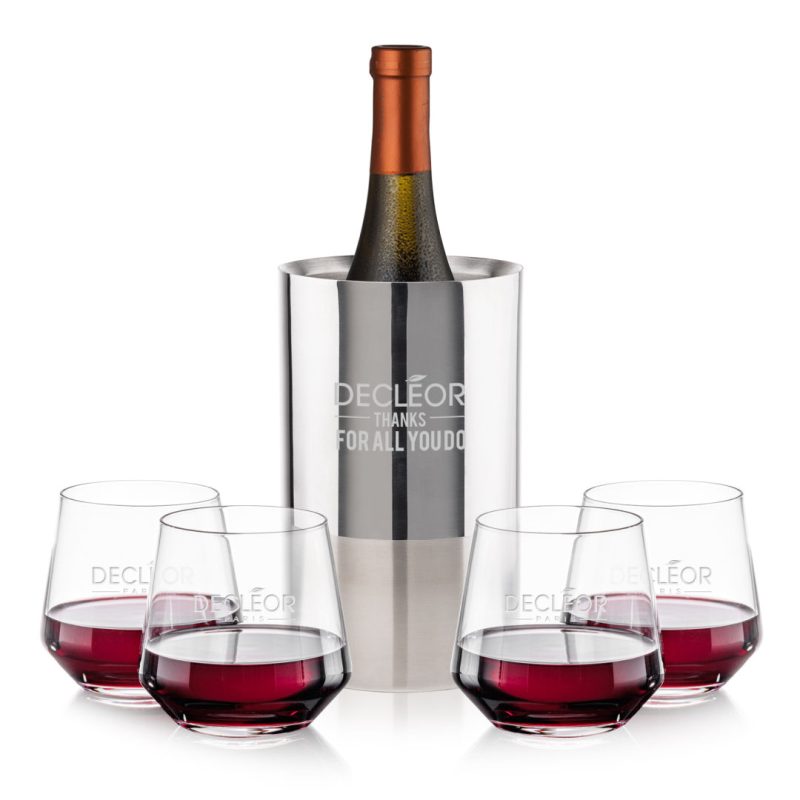 Catania Wine Cooler & Tucson Stemless Wine Set - 2