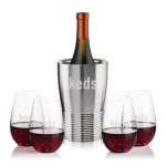 Genoa Wine Cooler & Boston Stemless Wine Set - 2