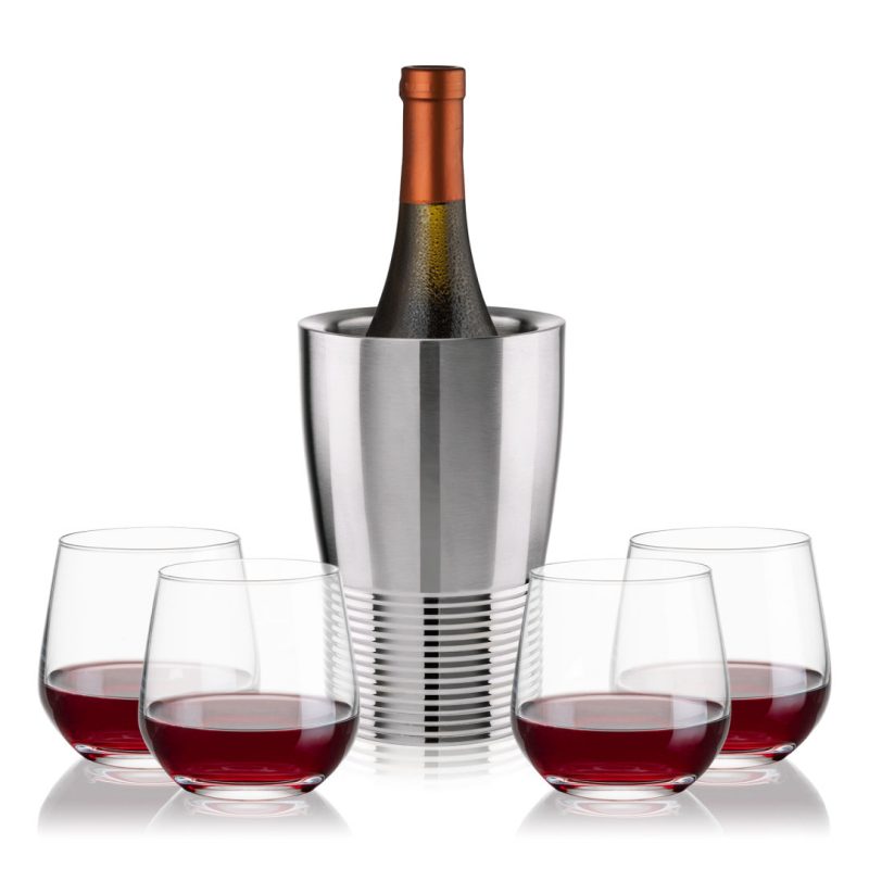 Genoa Wine Cooler & Garland Stemless Wine Set - 5