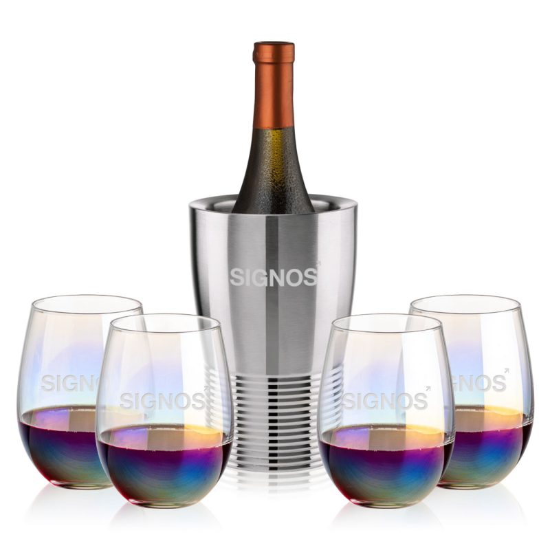 Genoa Wine Cooler & Miami Stemless Wine Set - 2