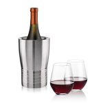 Genoa Wine Cooler & Reina Stemless Wine Set - 4