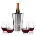 Genoa Wine Cooler & Reina Stemless Wine Set - 5