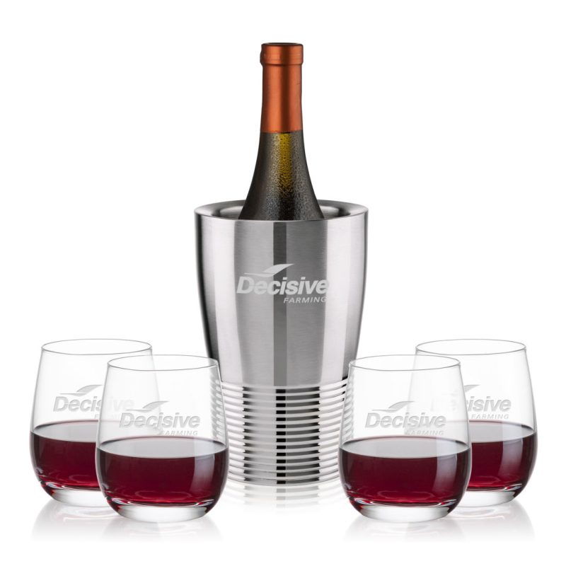 Genoa Wine Cooler & Salem Stemless Wine Set - 2