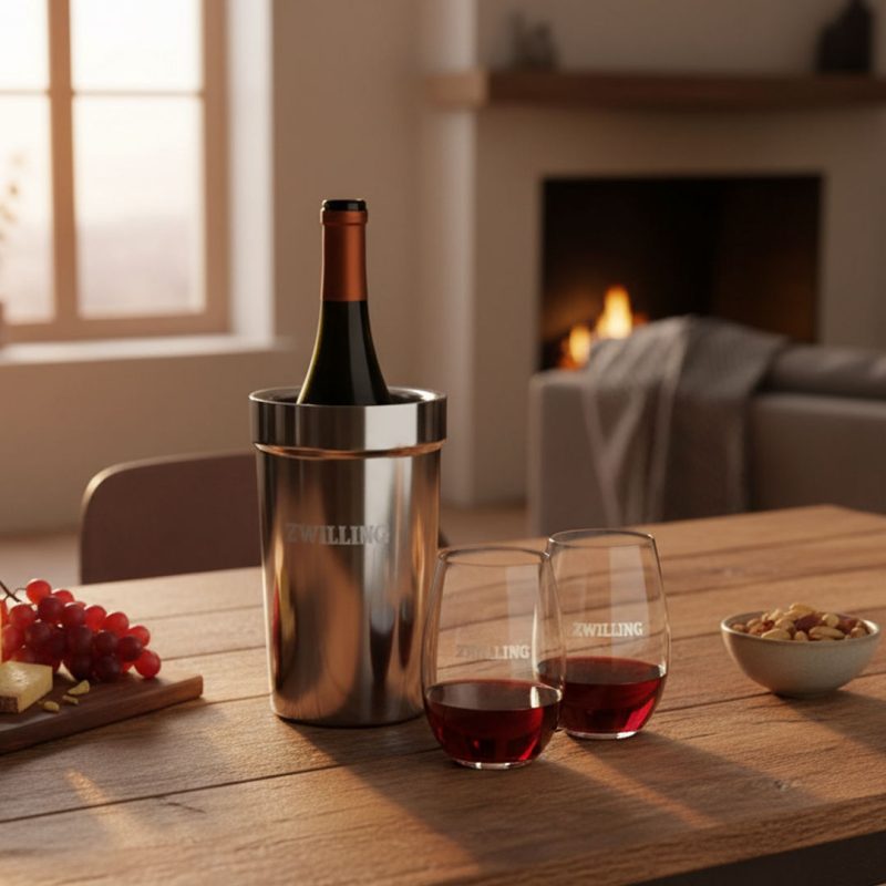 Milano Wine Cooler & Laurent Stemless Wine Set - 4