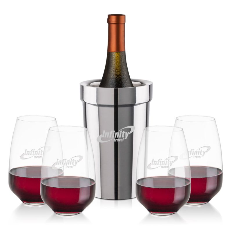 Milano Wine Cooler & Oldham Stemless Wine Set - 2