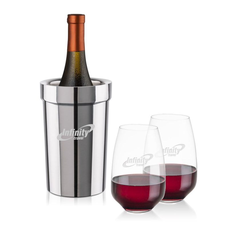 Milano-Wine-Cooler-Oldham-Stemless-Wine-Set-SST10321-OH Milano Wine Cooler & Oldham Stemless Wine Set