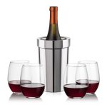 Milano Wine Cooler & Stanford Stemless Wine Set - 5