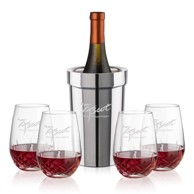 Milano Wine Cooler & Templeton Stemless Wine Set - 2