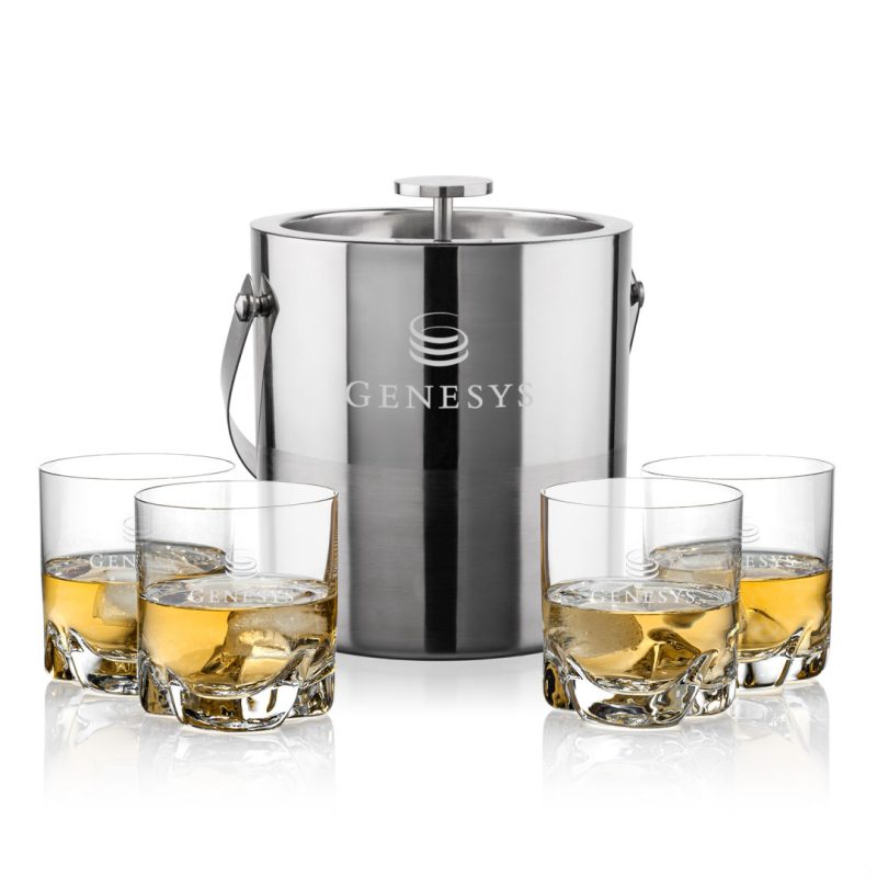 Catania Ice Bucket & Hillcrest On-the-Rocks Set - 2
