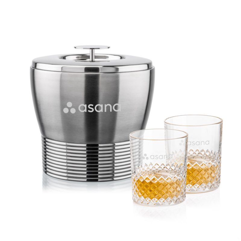 Genoa Ice Bucket & Tacoma On-the-Rocks Set